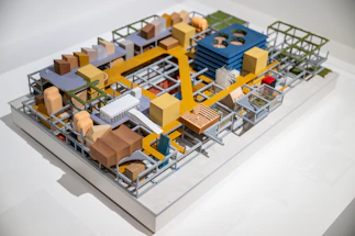 a model of a building with a lot of furniture