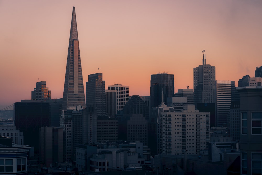 a view of a city with a very tall building