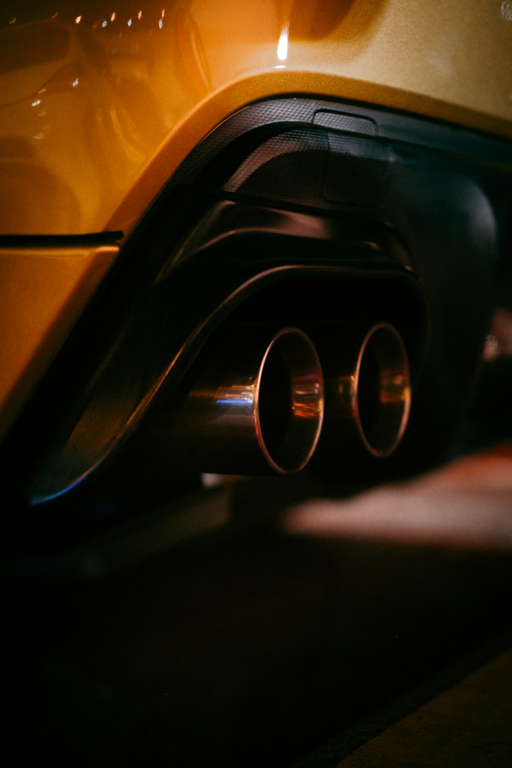 a close up of a car exhaust system