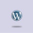 a blue and white wordpress logo