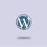 a blue and white wordpress logo