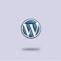 a blue and white wordpress logo