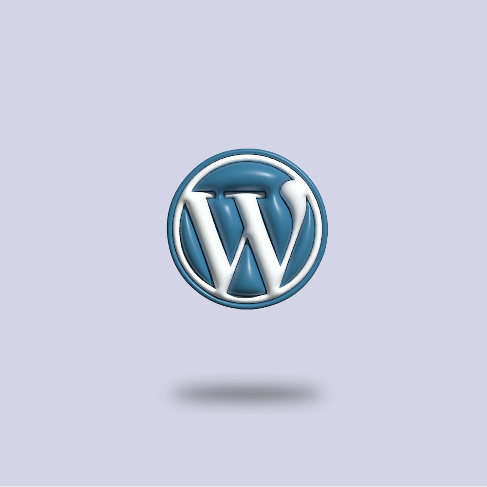 Un logo WordPress blu e bianco