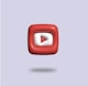 a red and white square with a video player on it