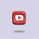 a red and white square with a video player on it