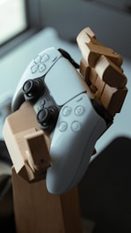 a close up of a nintendo wii game controller