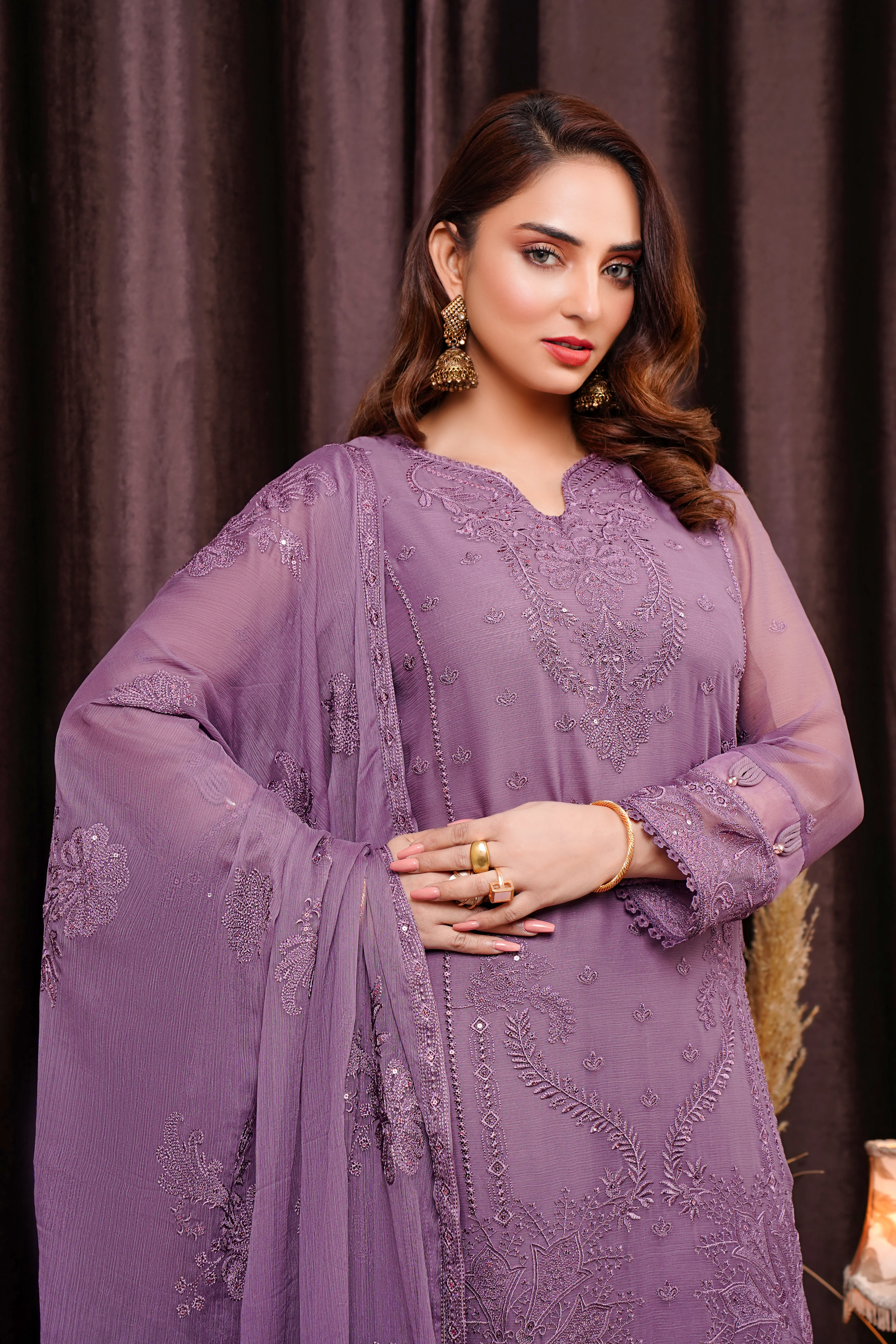 Lavender Organza Kurta