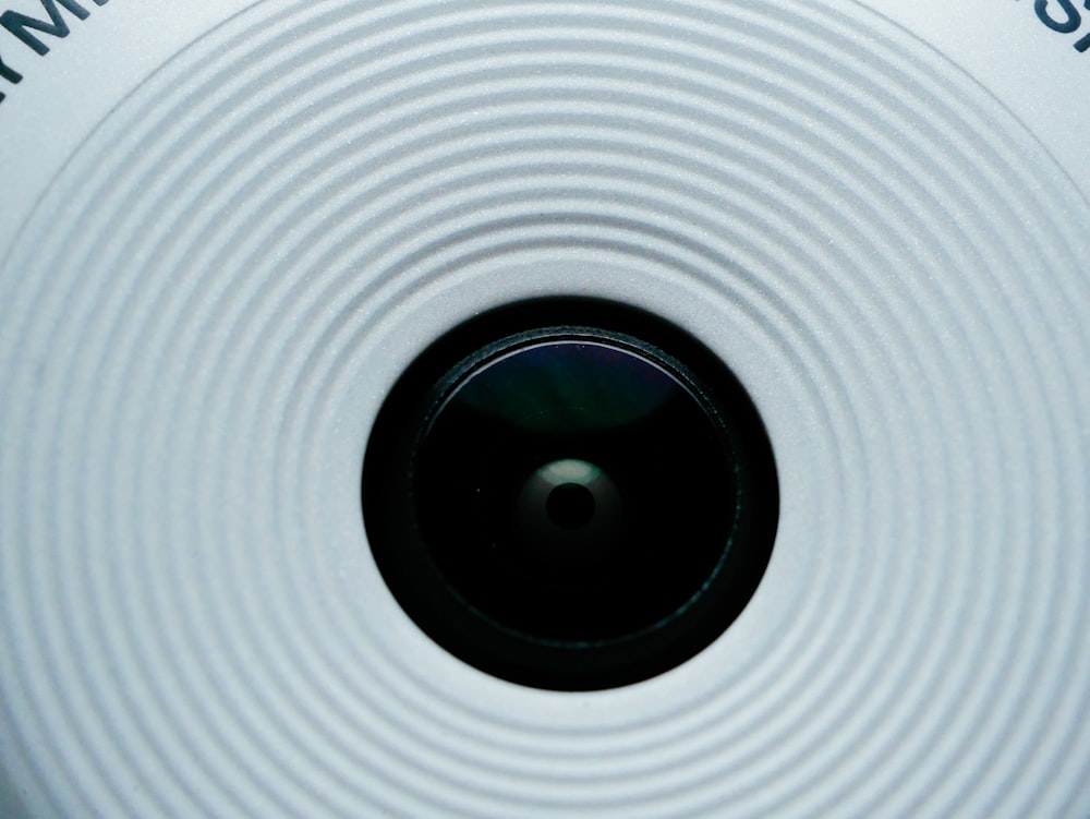 a close up view of a camera lens