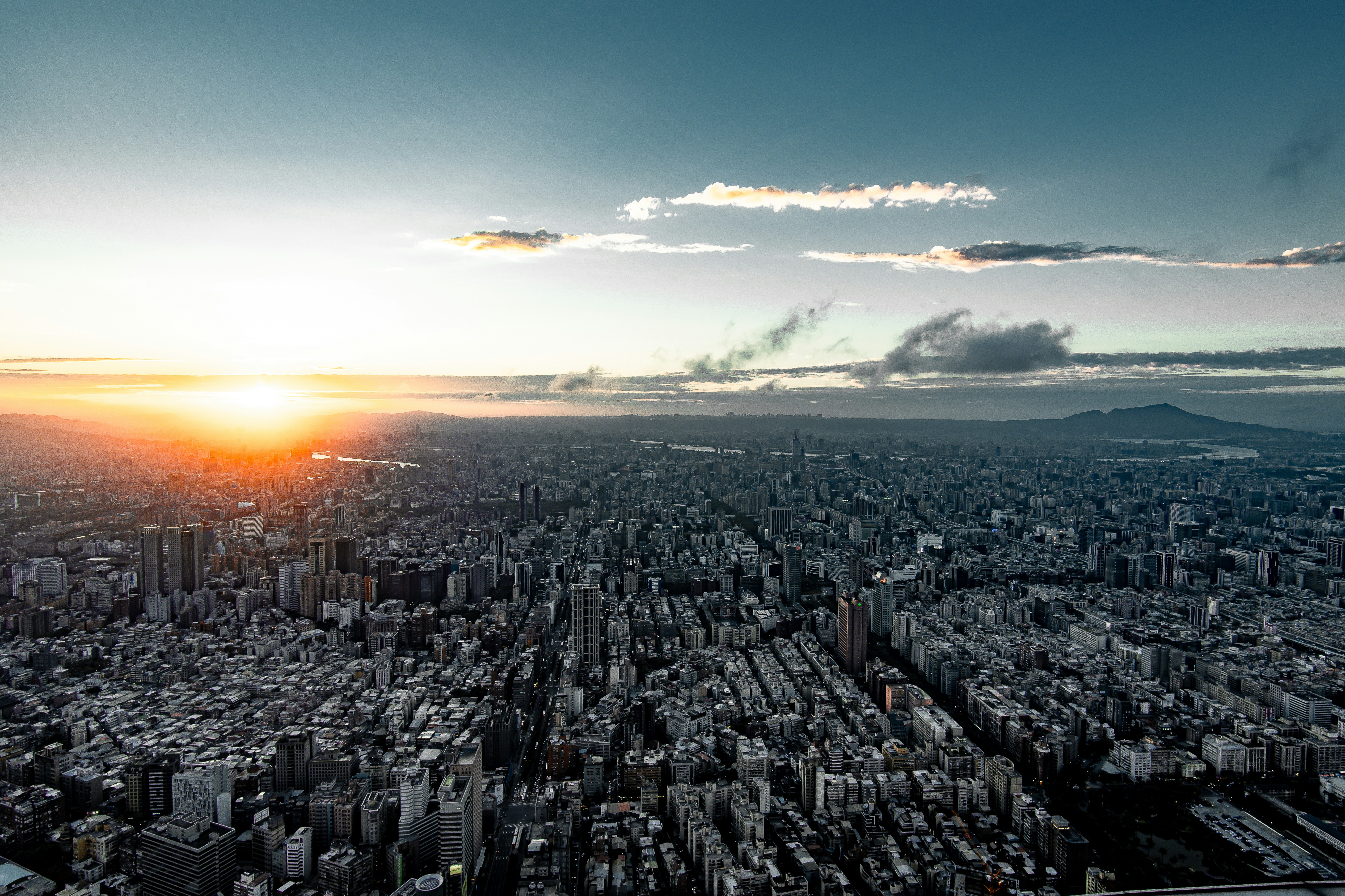 Taipei skyline at sunset