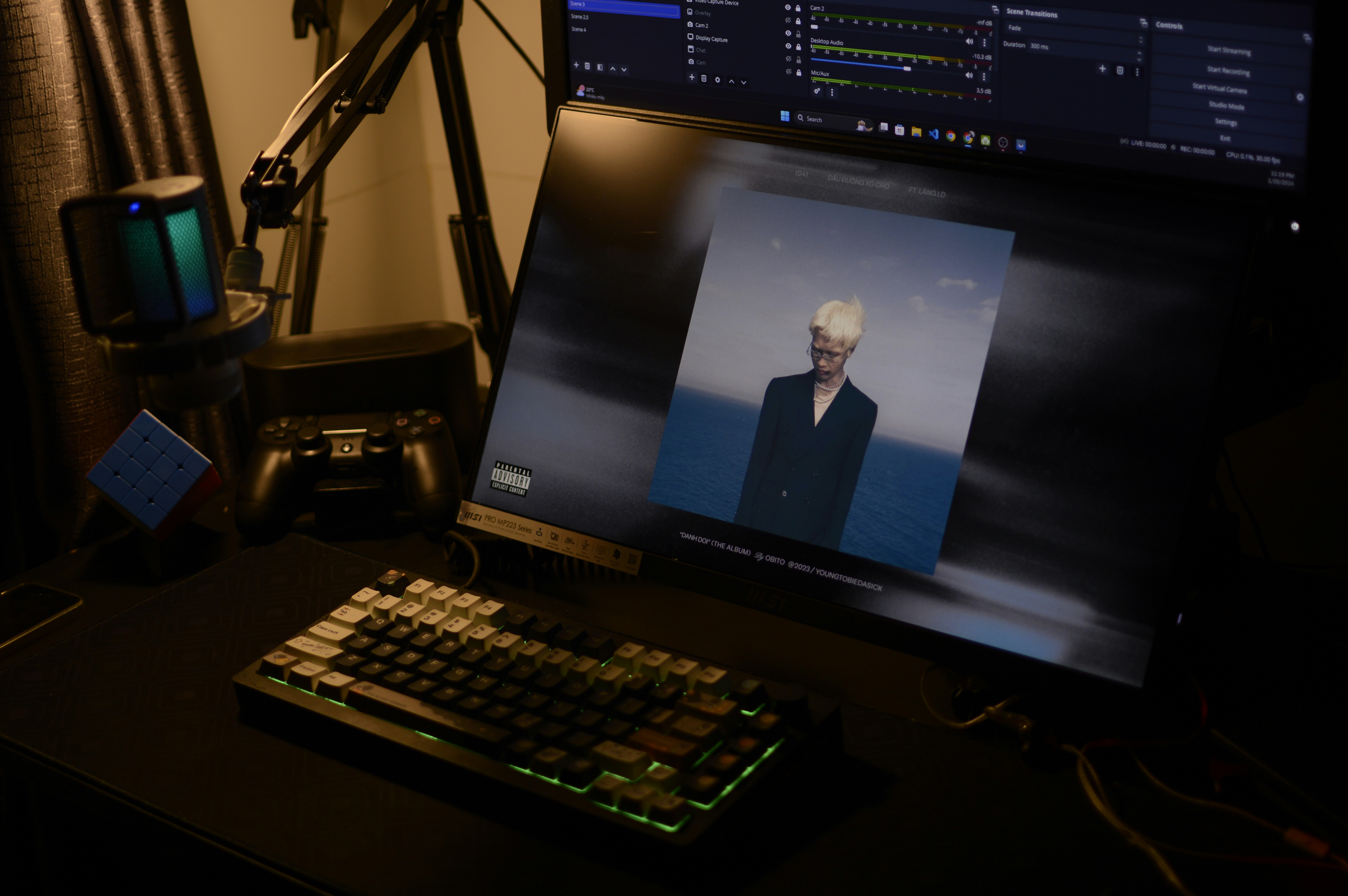 a computer screen with a picture of a man on it