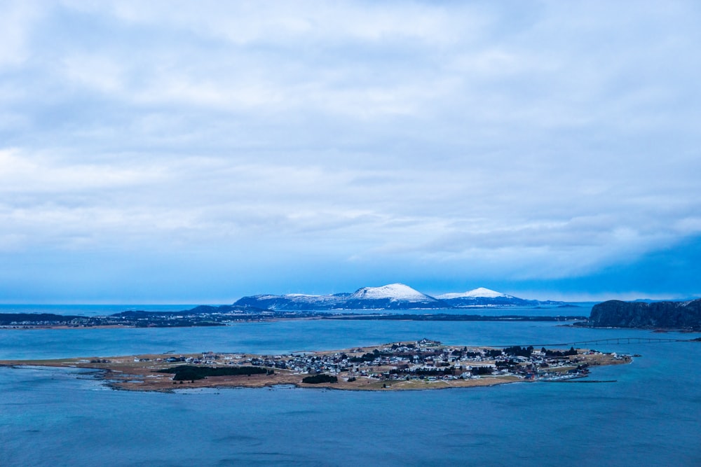 a small island in the middle of a body of water