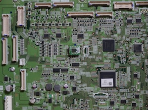 a close up of a computer mother board