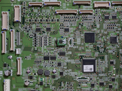 a close up of a computer mother board