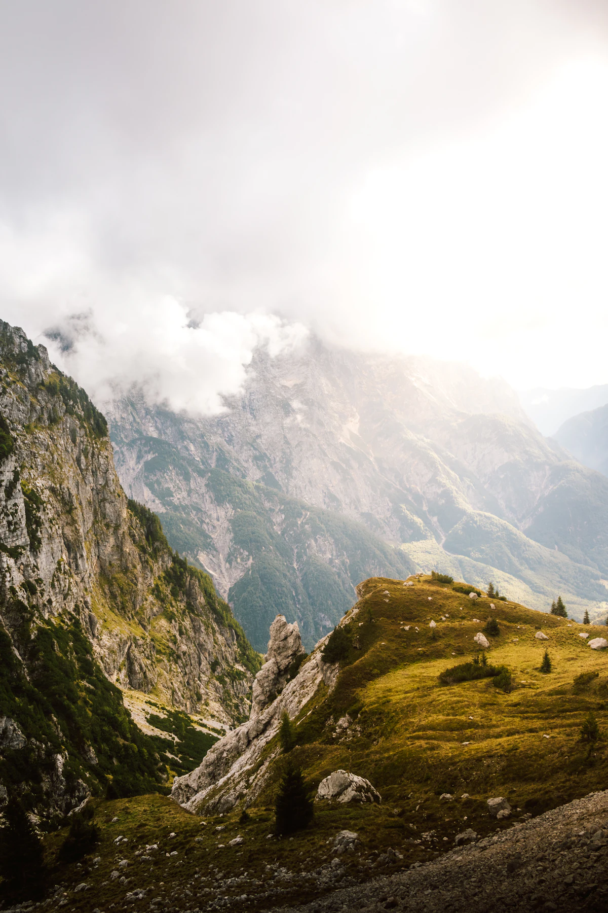 Jutranji pogled na Kamniško-Savinjske Alpe