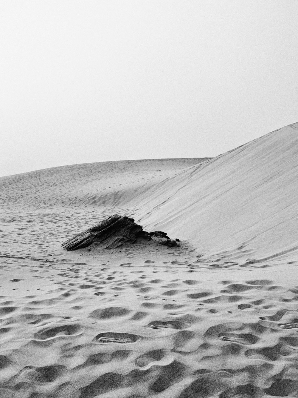 a black and white photo of sand dunes