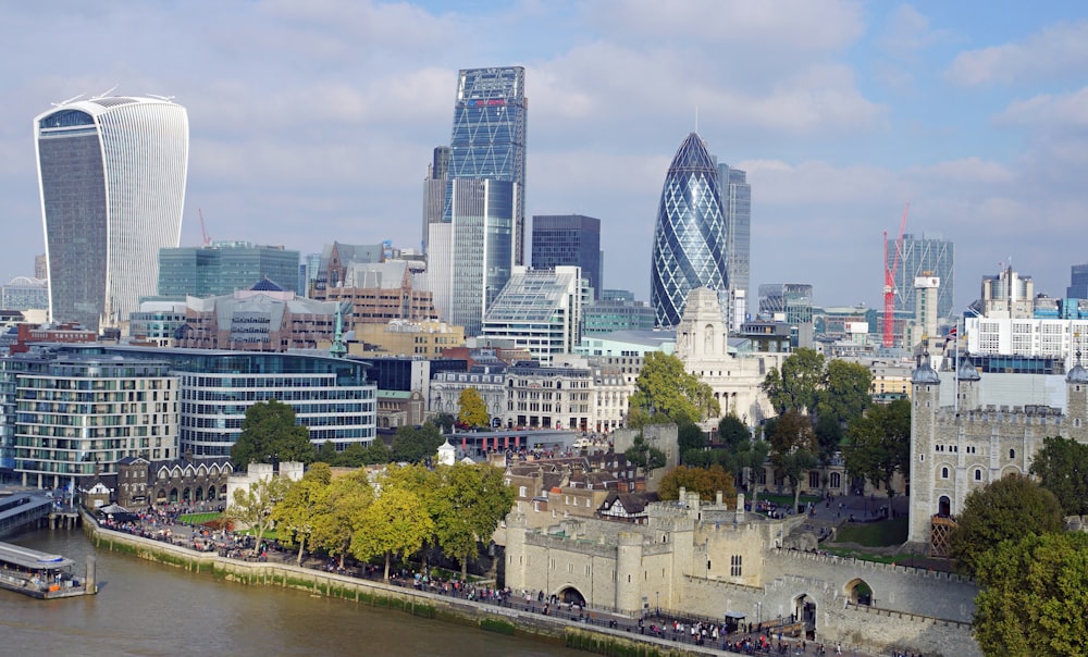 a view of the city of london and the river thames