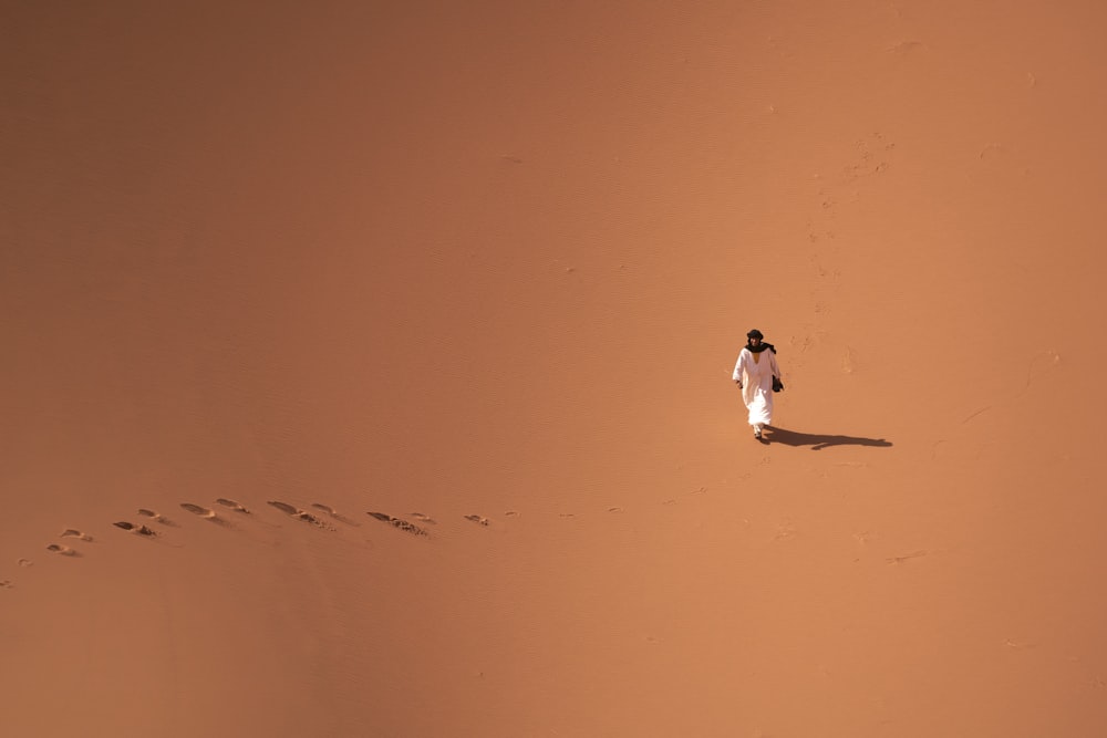 a person standing in the middle of a desert