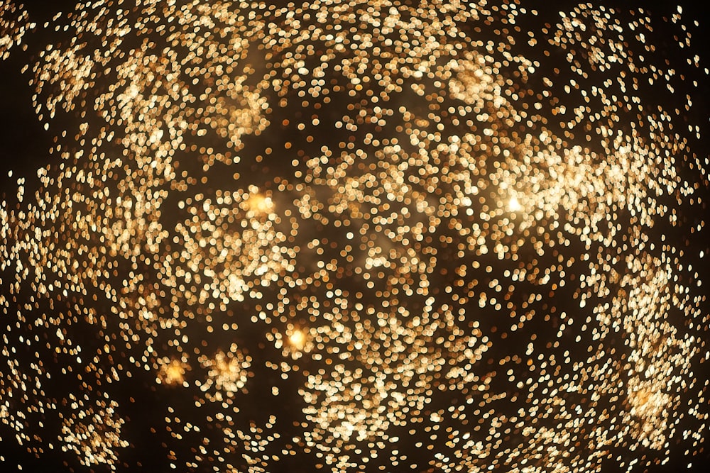 a close up view of a fireworks in the night sky