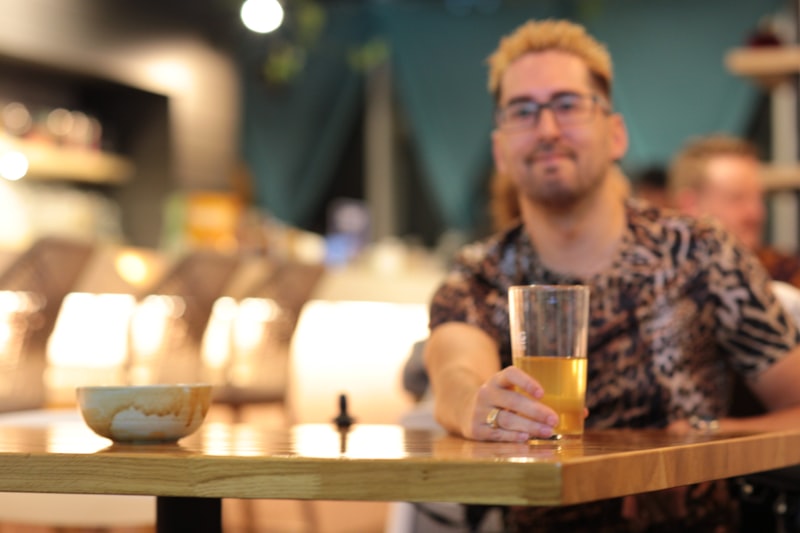 Craft beer tasting flight with different beer styles
