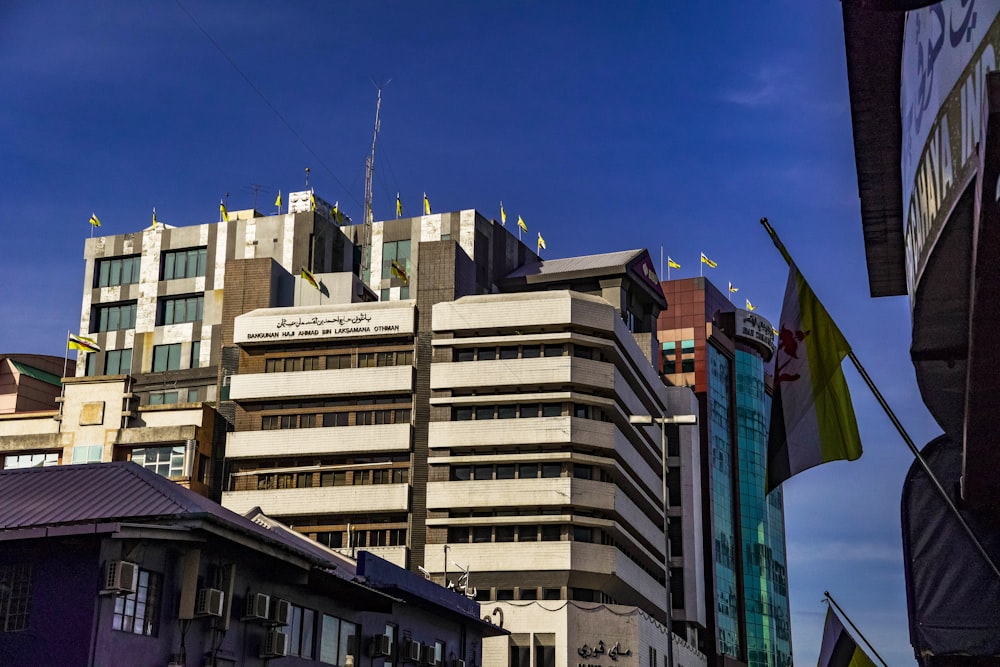 a large building with a lot of windows on top of it