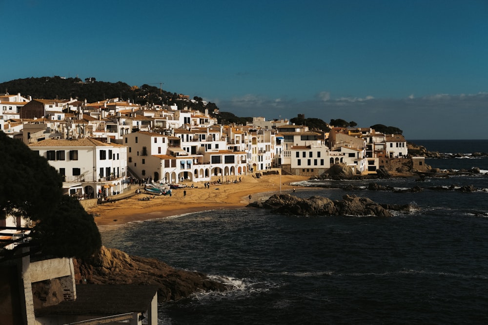 a view of a beach with a bunch of houses on it