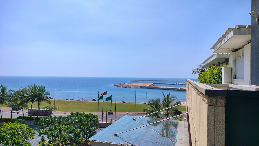 a view of a body of water from a balcony