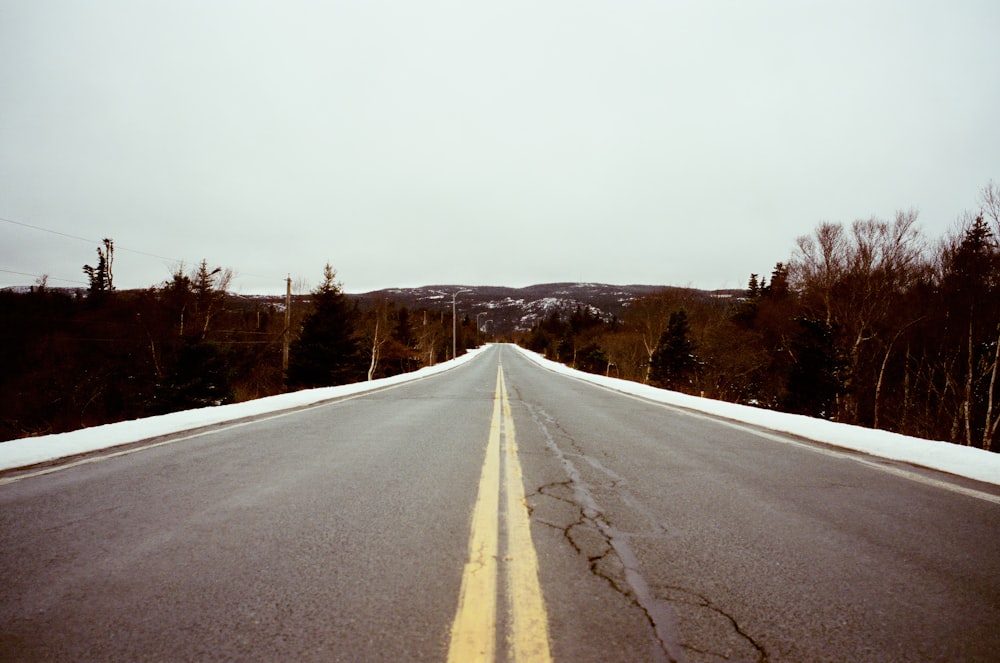 an empty road in the middle of nowhere