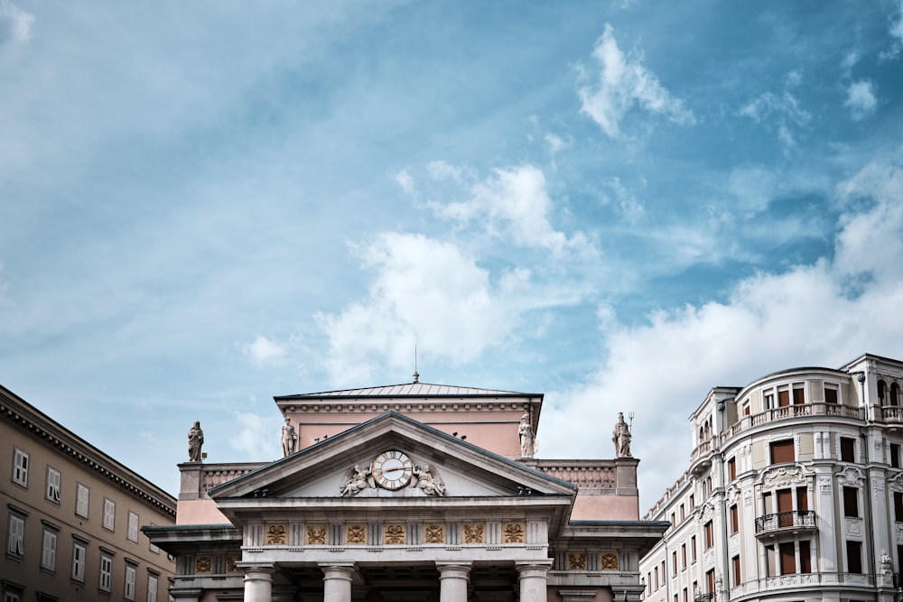 a building with a clock on the front of it