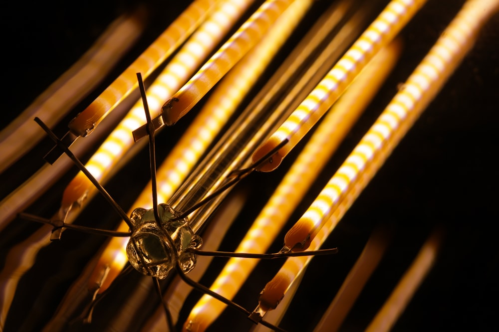 a bunch of lights that are on a table