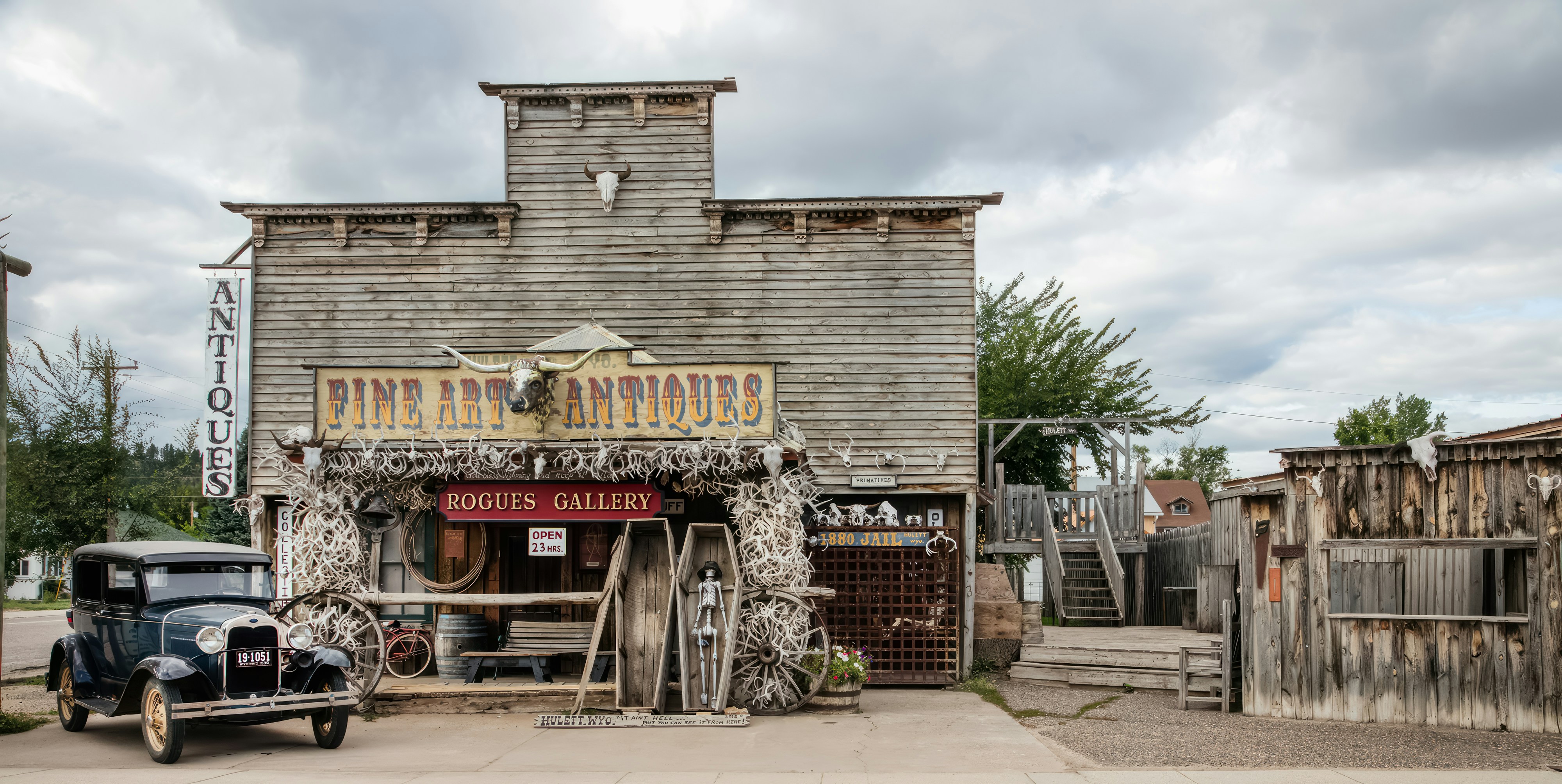 The complex Rogues Gallery antique store in Hulett, Wyoming photo