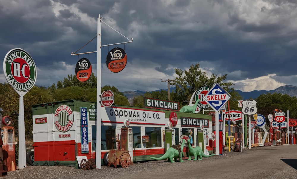 Unparalleled collection of “petroleana” signs, vintage cars, and gas stations as a free outdoor museum since 1983, Provo, Utah