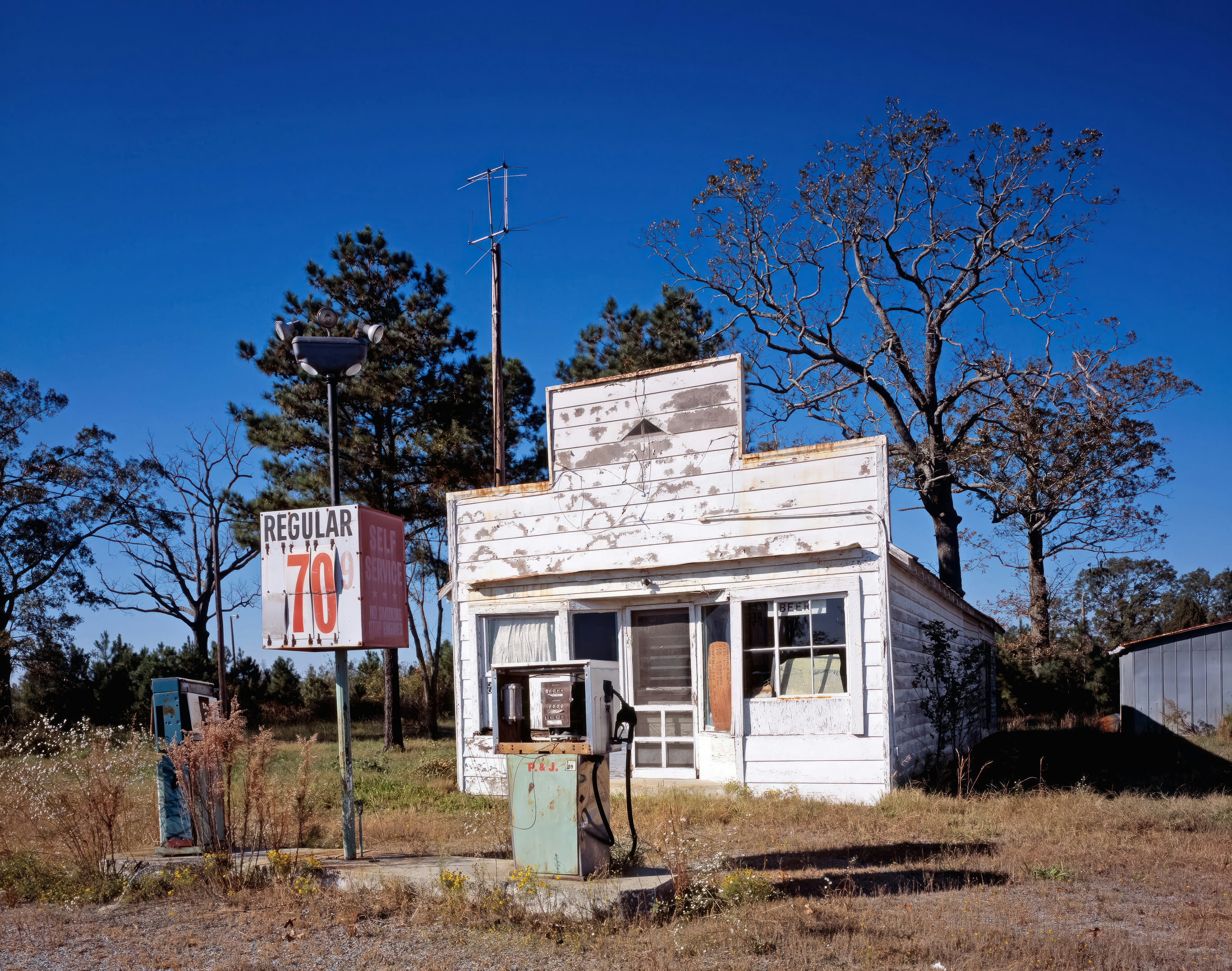 Long “out of gas” applies to this old station in North Carolina