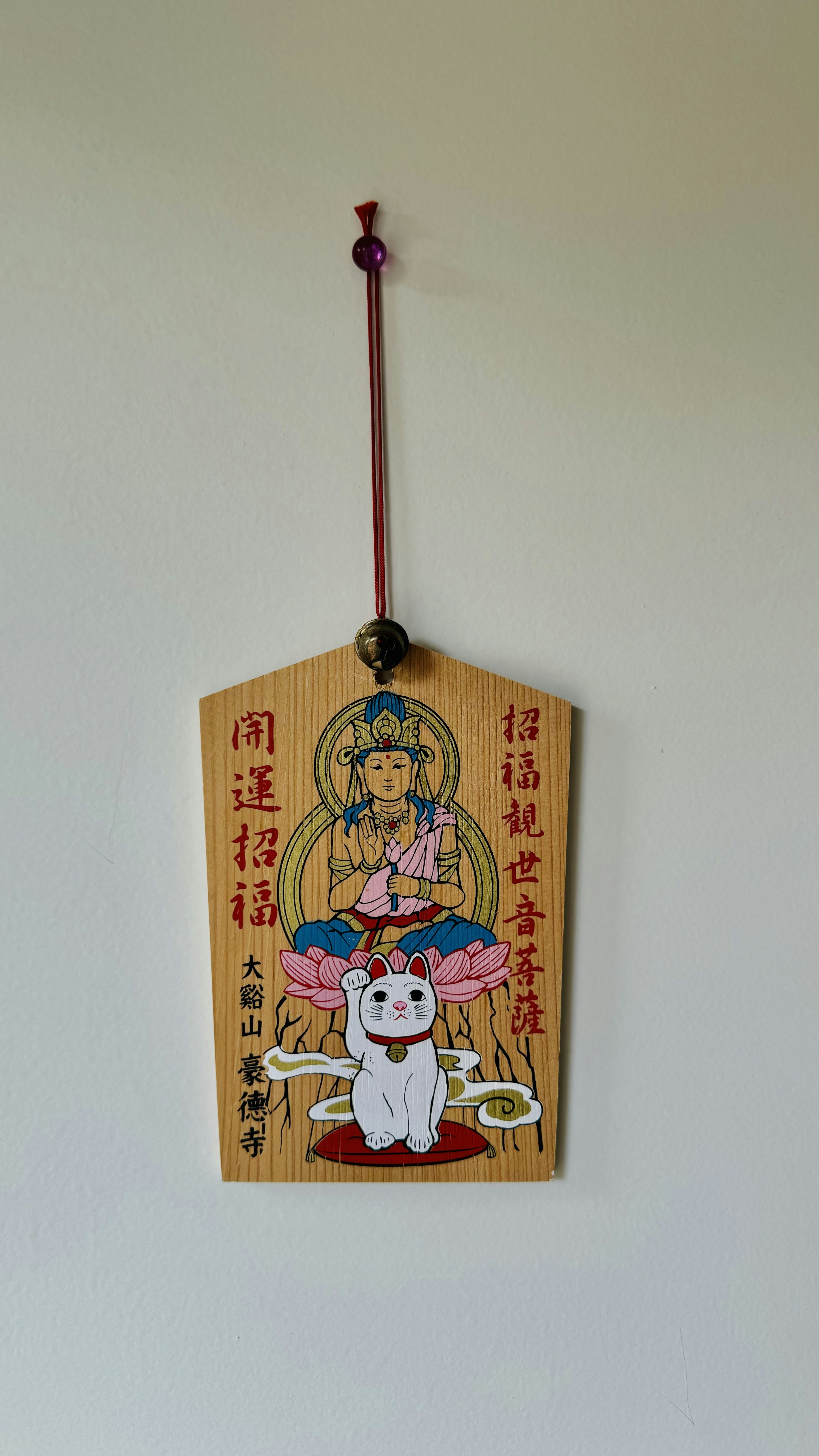 a picture of a cat hanging on a wall