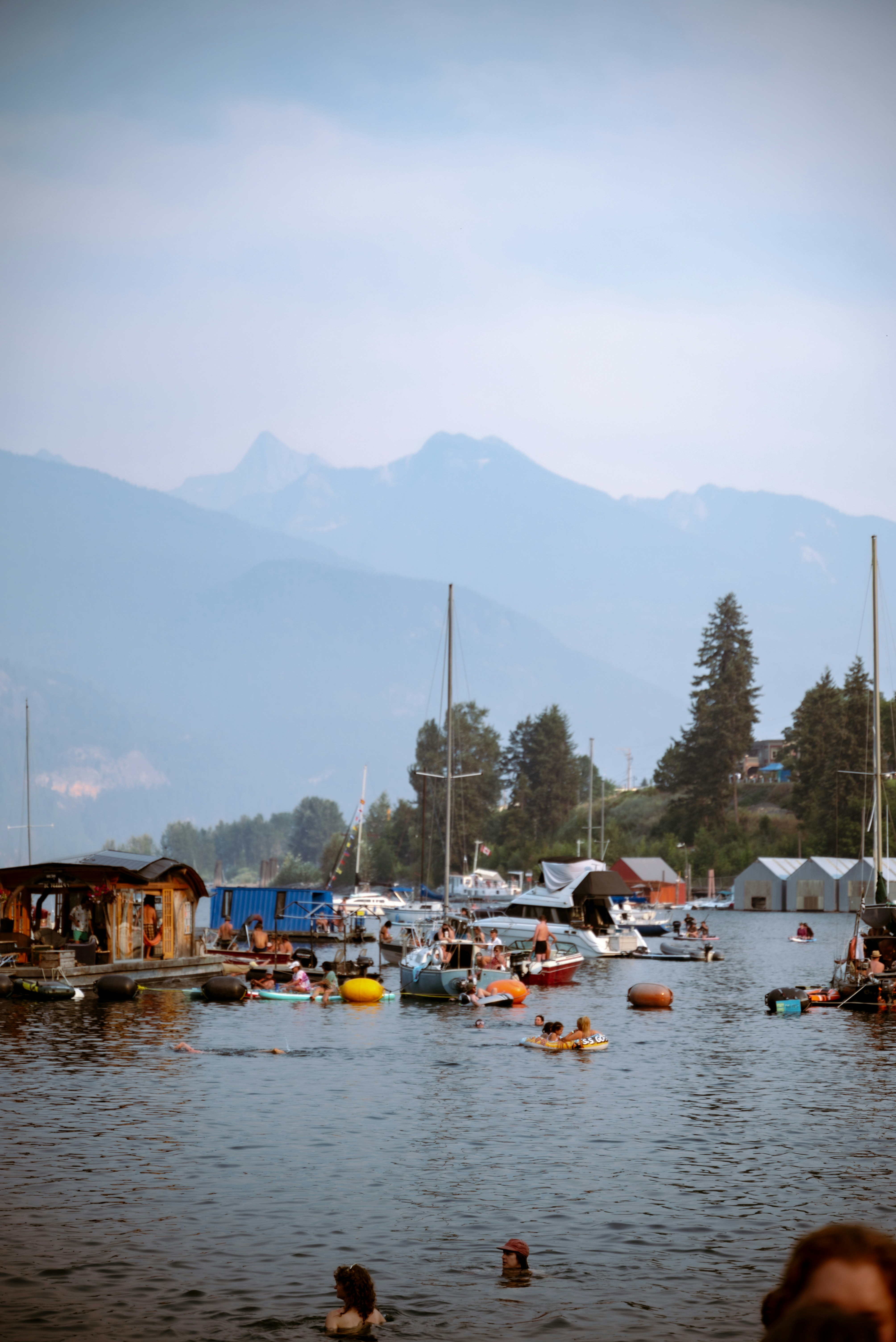 a body of water filled with lots of boats