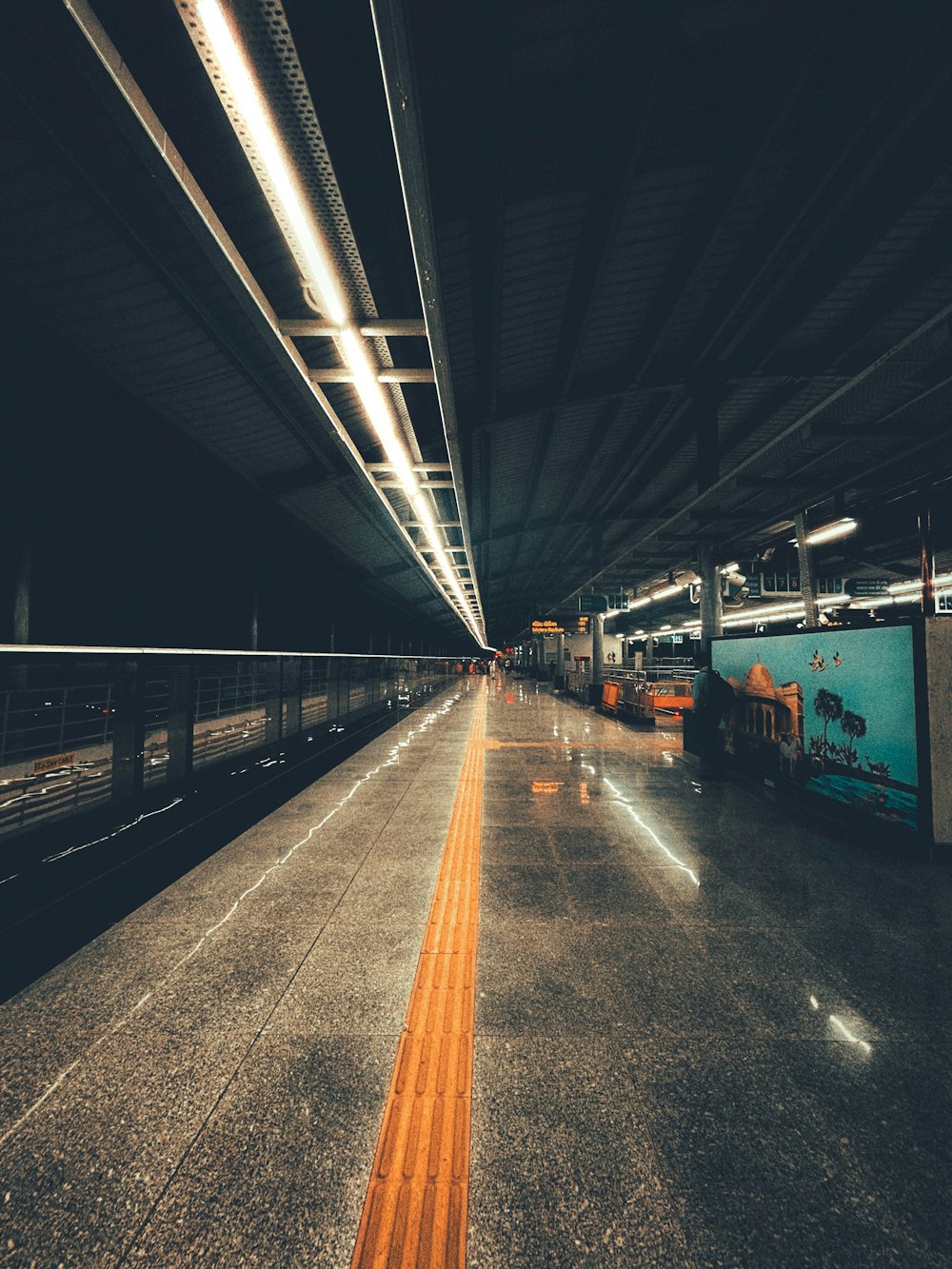 a train is pulling into a train station