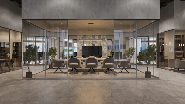 Glazed Boardroom Enclosure — commercial glass partition interior design