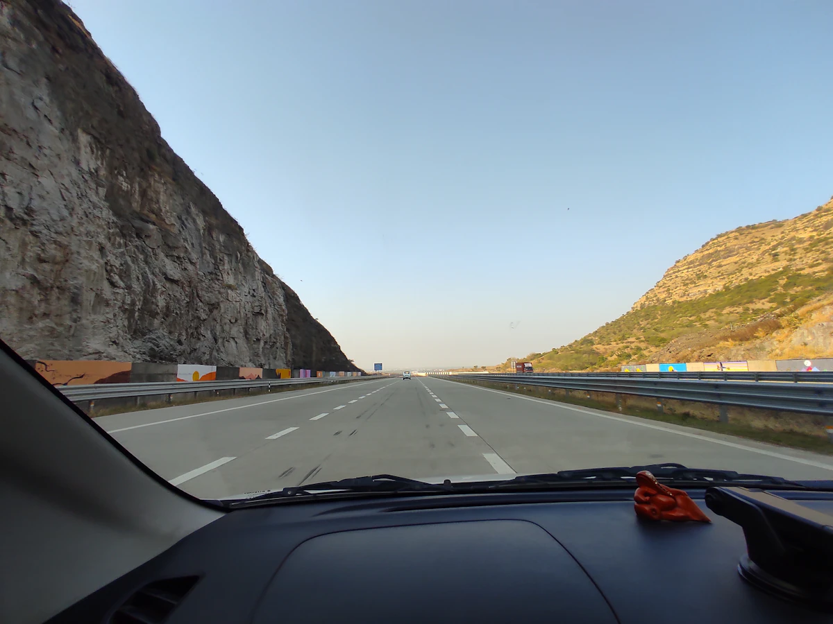 Delhi Mumbai Expressway highway infrastructure at night