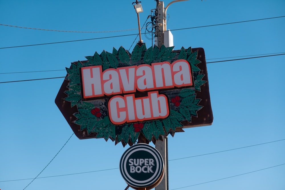 a sign for a restaurant called havana club