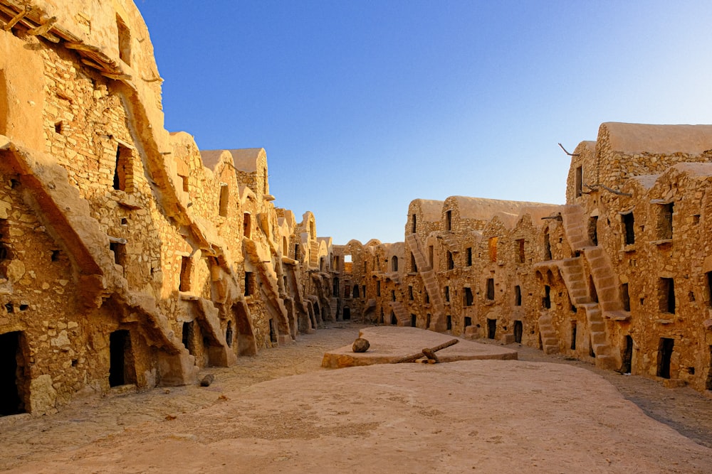 a large stone building with a lot of windows