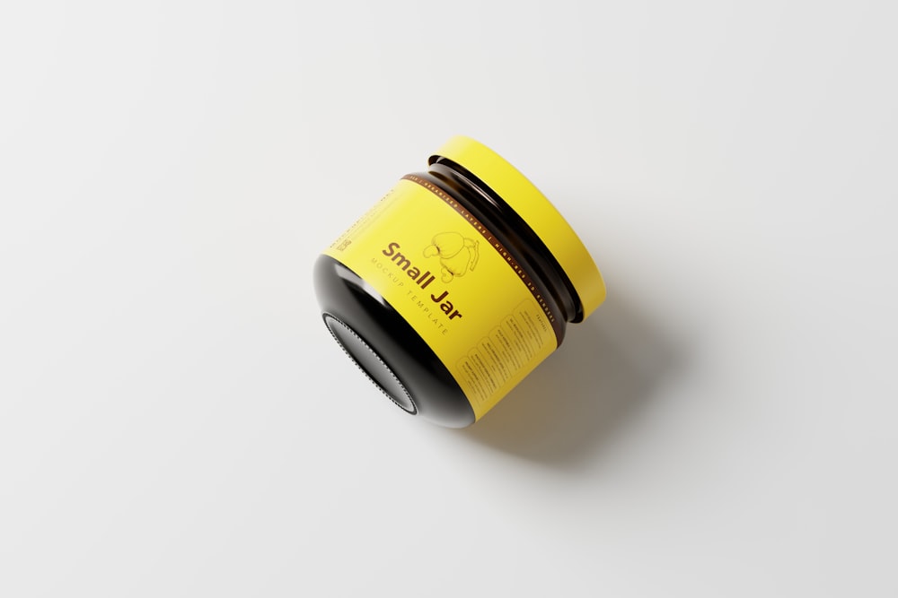 a camera lens with a yellow label on it