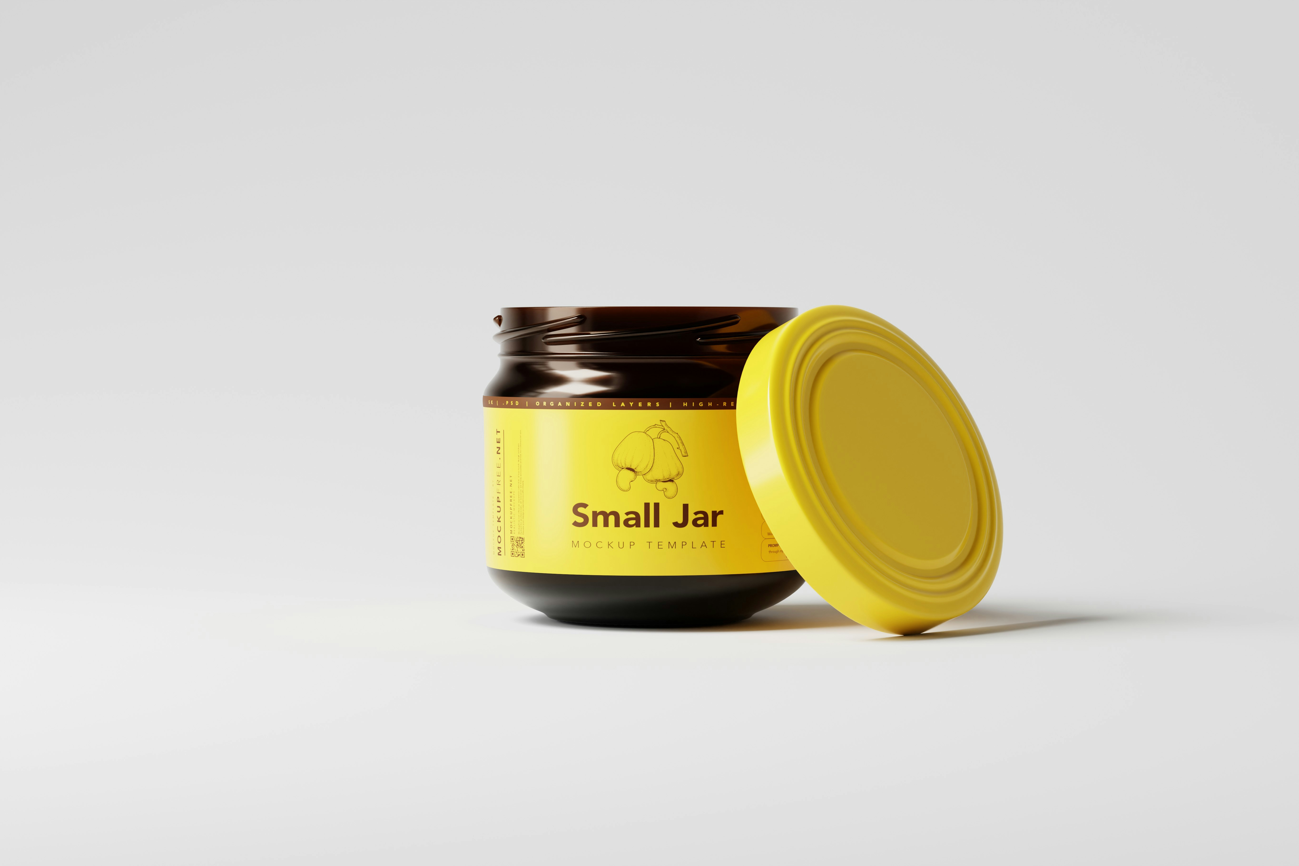 a jar of small jar with a yellow lid
