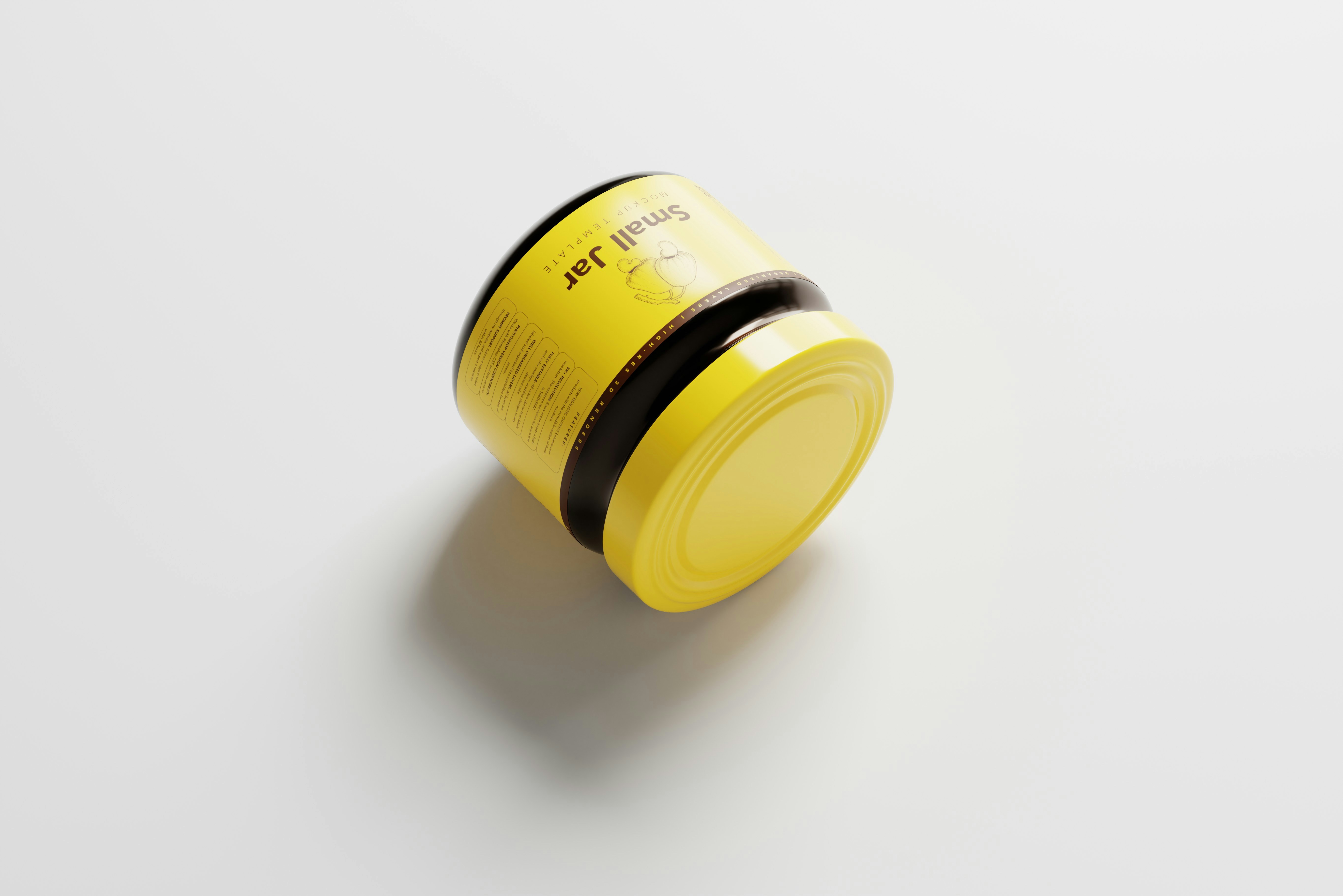 a yellow and black pill bottle on a white surface