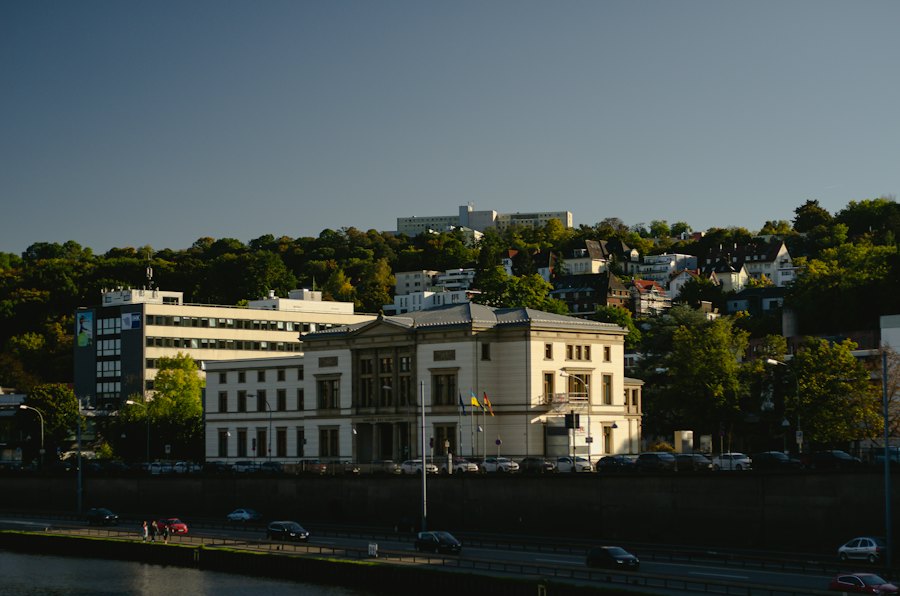 Historic building on the river Saar in Saarbrücken