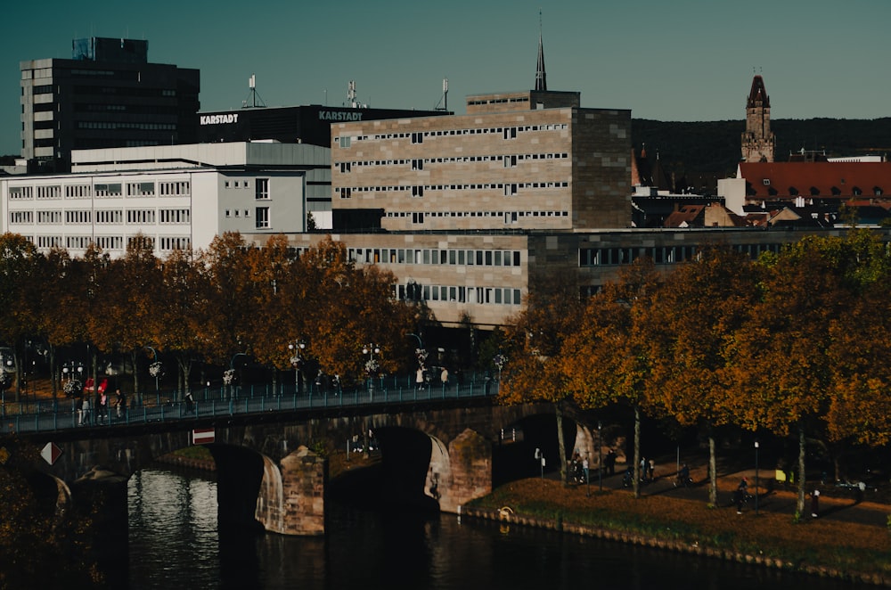 a bridge crossing over a river in a city