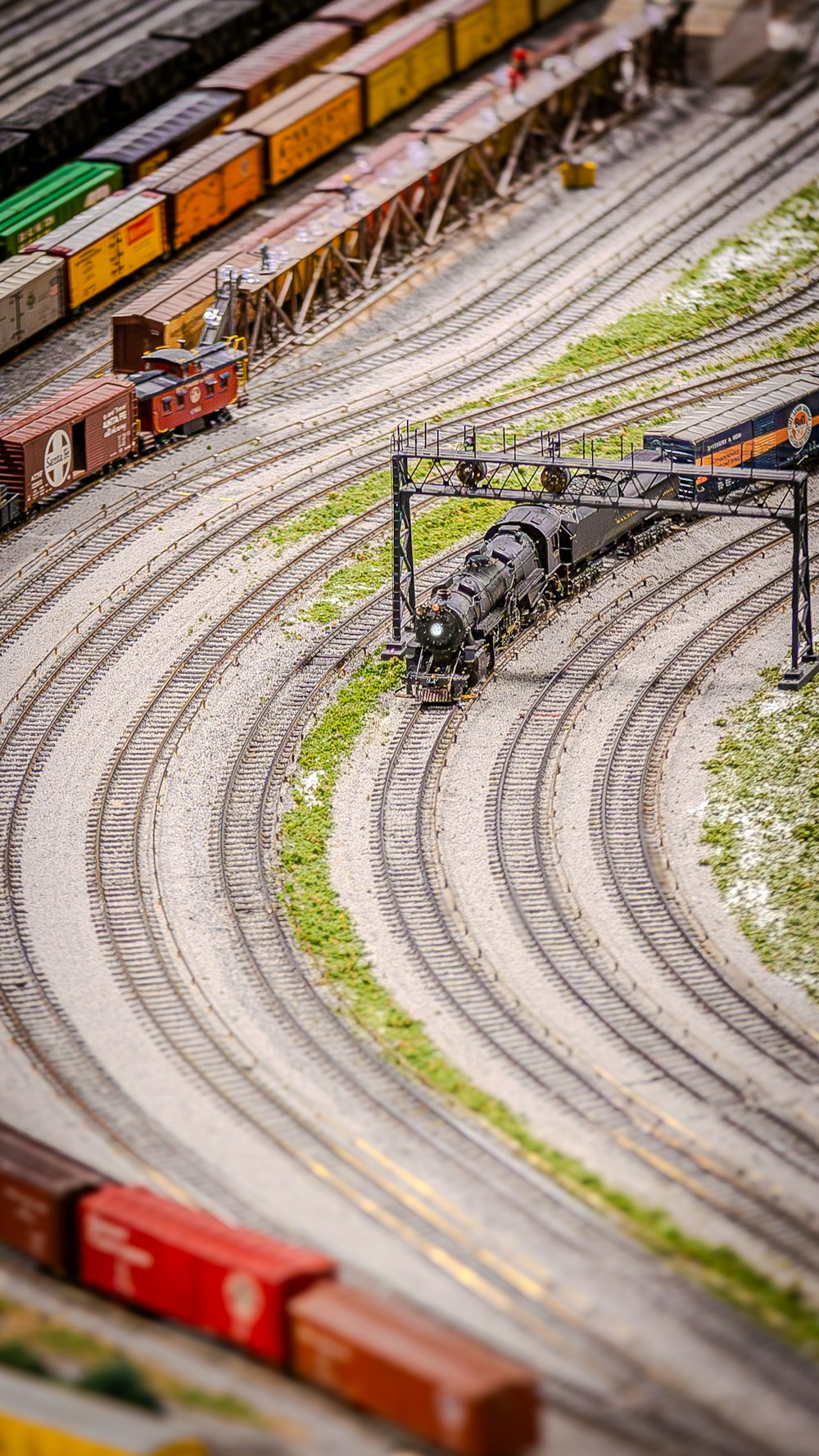 a model train set up on a track