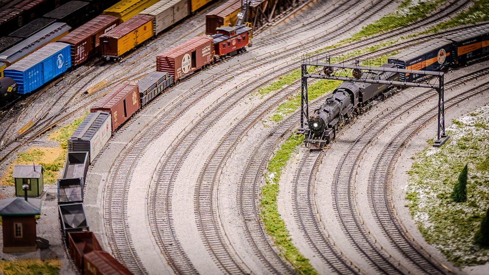 a model train set up on a track