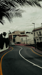 a street with a curve in the middle of it