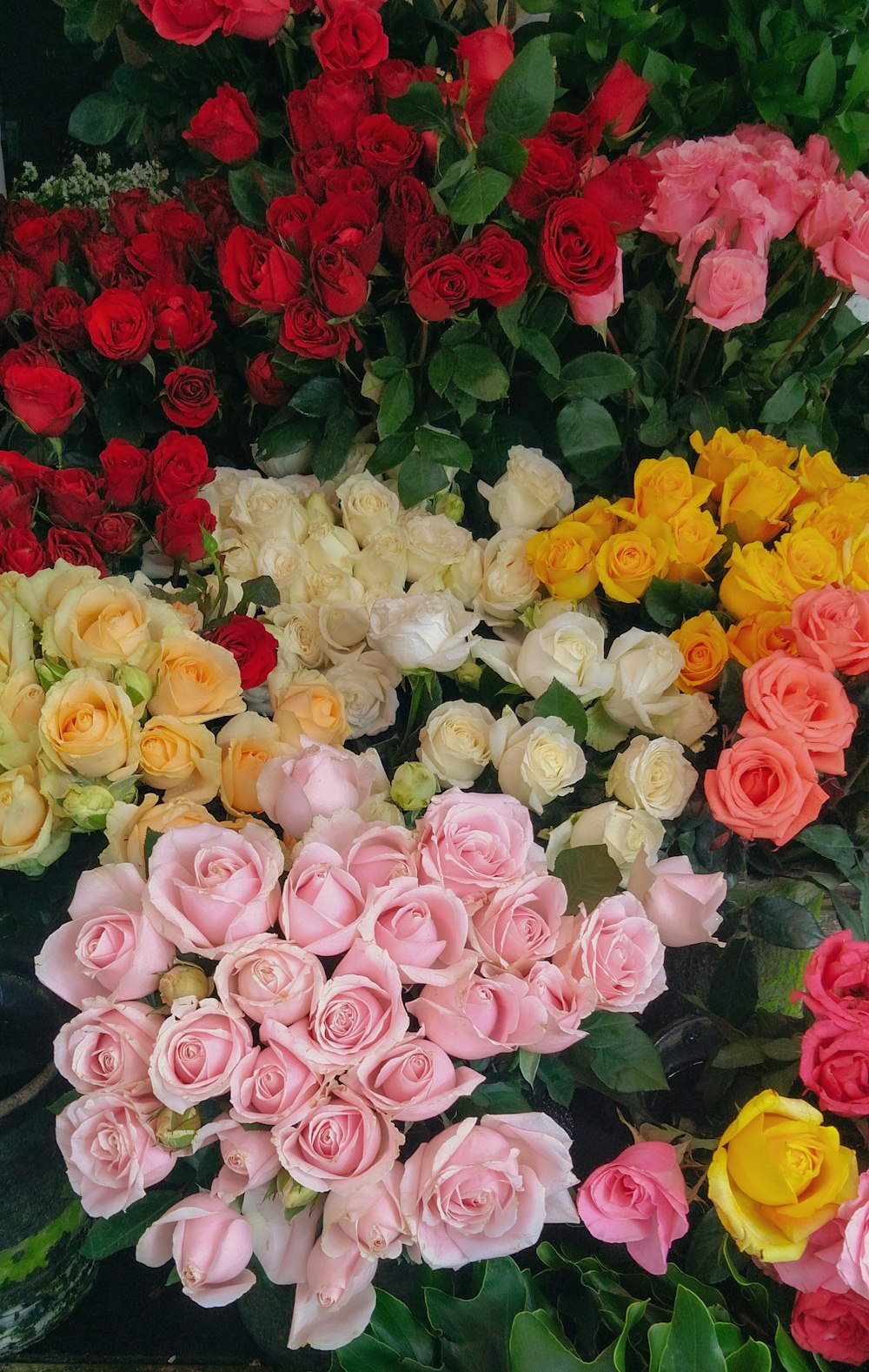 a bunch of flowers that are sitting on a table