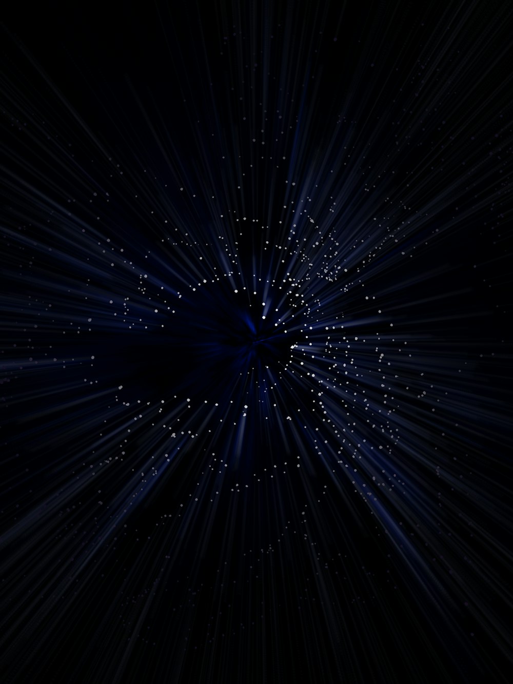 a dark blue background with stars and lines