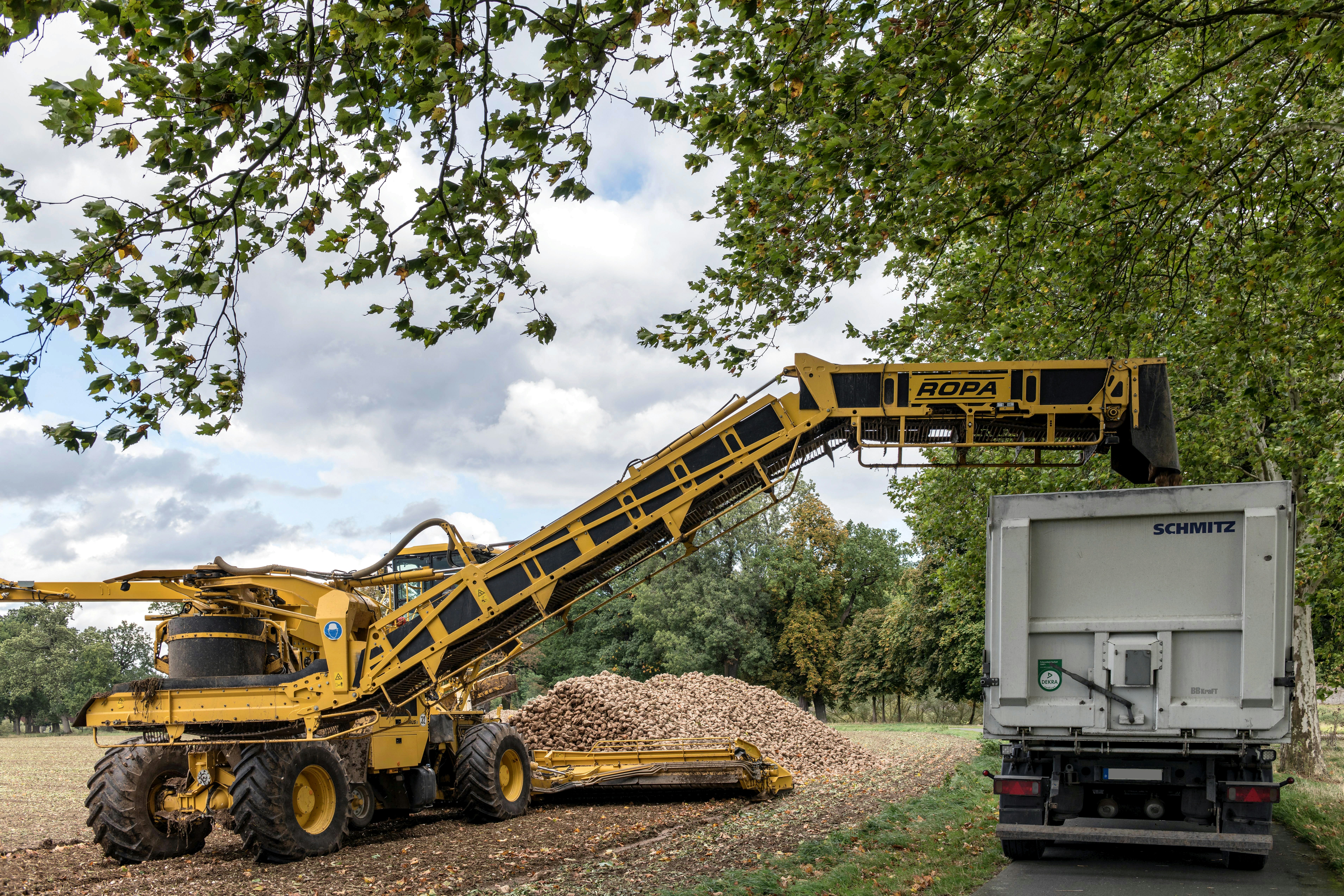 a large truck with a crane on the back of it
